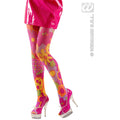 Flower Power Strumpfhose, Rosa XL