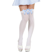Op deze afbeelding zie je een Accessoires, van het merk Widmann. Witte Kousen Met Azuurblauwe Strik