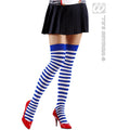 Chaussettes Hautes Rayées Blanc Bleu
