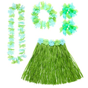 Op deze afbeelding zie je een Accessoires, van het merk Widmann. Hula Hula Hawaii Set Groen