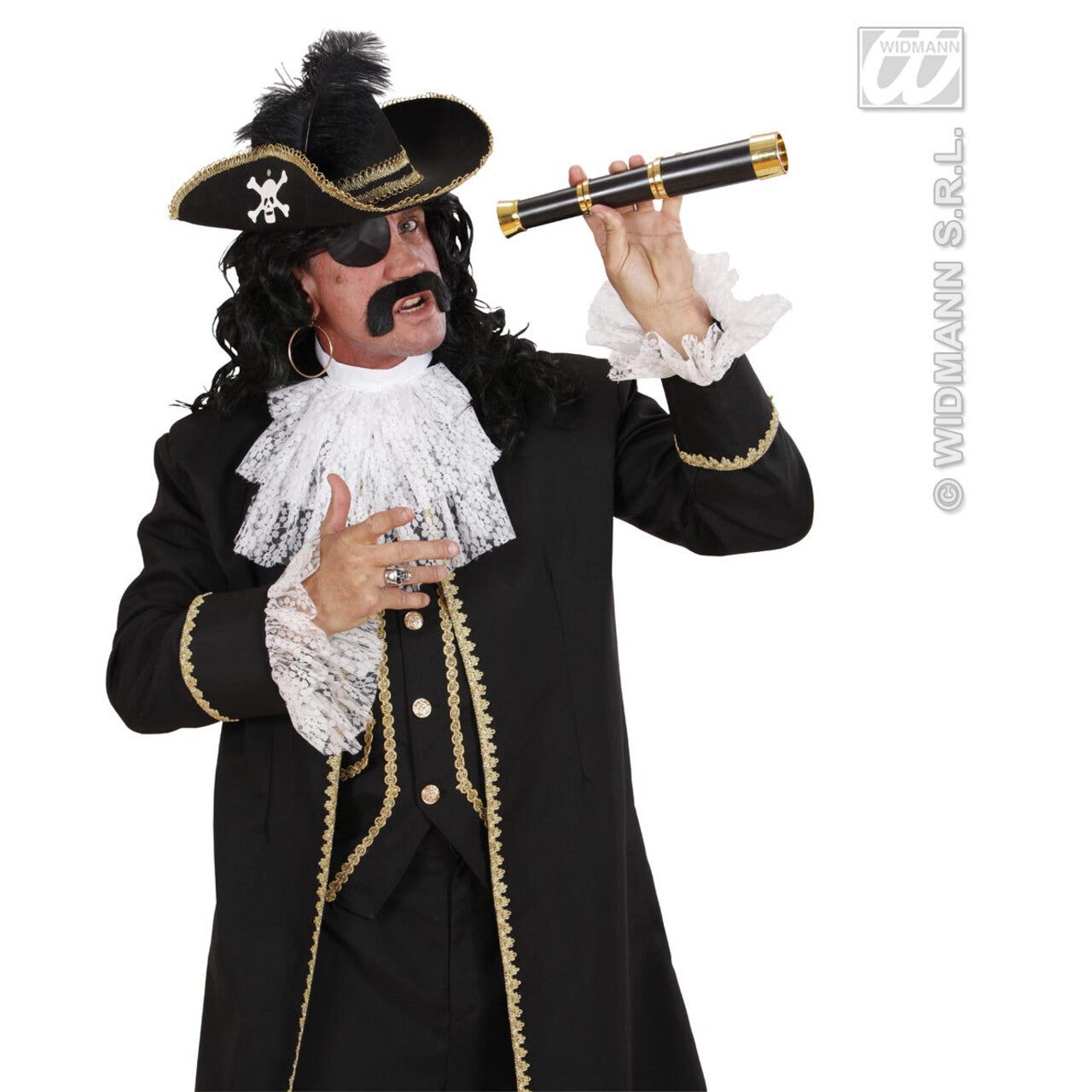 Op deze afbeelding zie je een Accessoires, van het merk Widmann. Piratenhoed Met Schedel En Veren