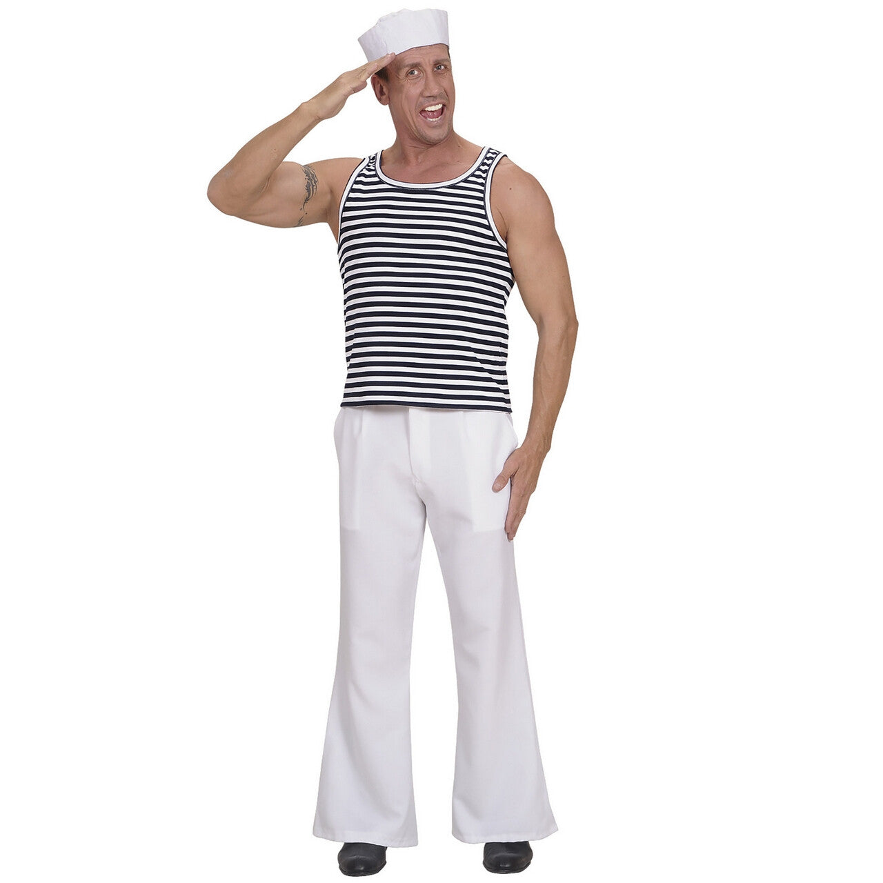 Op deze afbeelding zie je een Kostuums, van het merk Widmann. Zeemanshirt Gestreept