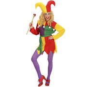 Op deze afbeelding zie je een Kostuums, van het merk Widmann. Hofnar Jolly Joker Kostuum Vrouw
