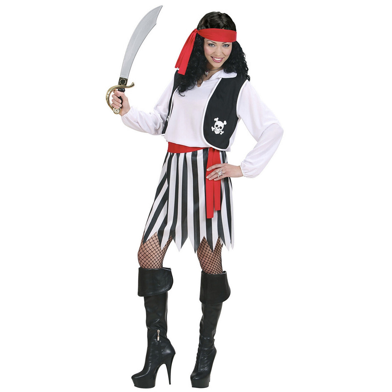 Op deze afbeelding zie je een Kostuums, van het merk Widmann. Piraat Vrouw Ahoy Kostuum