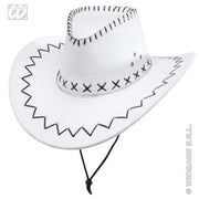 Op deze afbeelding zie je een Accessoires, van het merk Widmann. Cowboyhoed Wit Met Decoratie