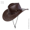 Chapeau De Cowboy Imitation Cuir Avec Décoration Marron