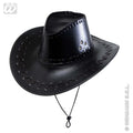 Cowboyhut Aus Lederoptik Mit Verzierung, Schwarz