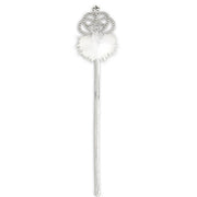 Op deze afbeelding zie je een Accessoires, van het merk Widmann. Betoverende Feeenstaf Met Marabou, Wit