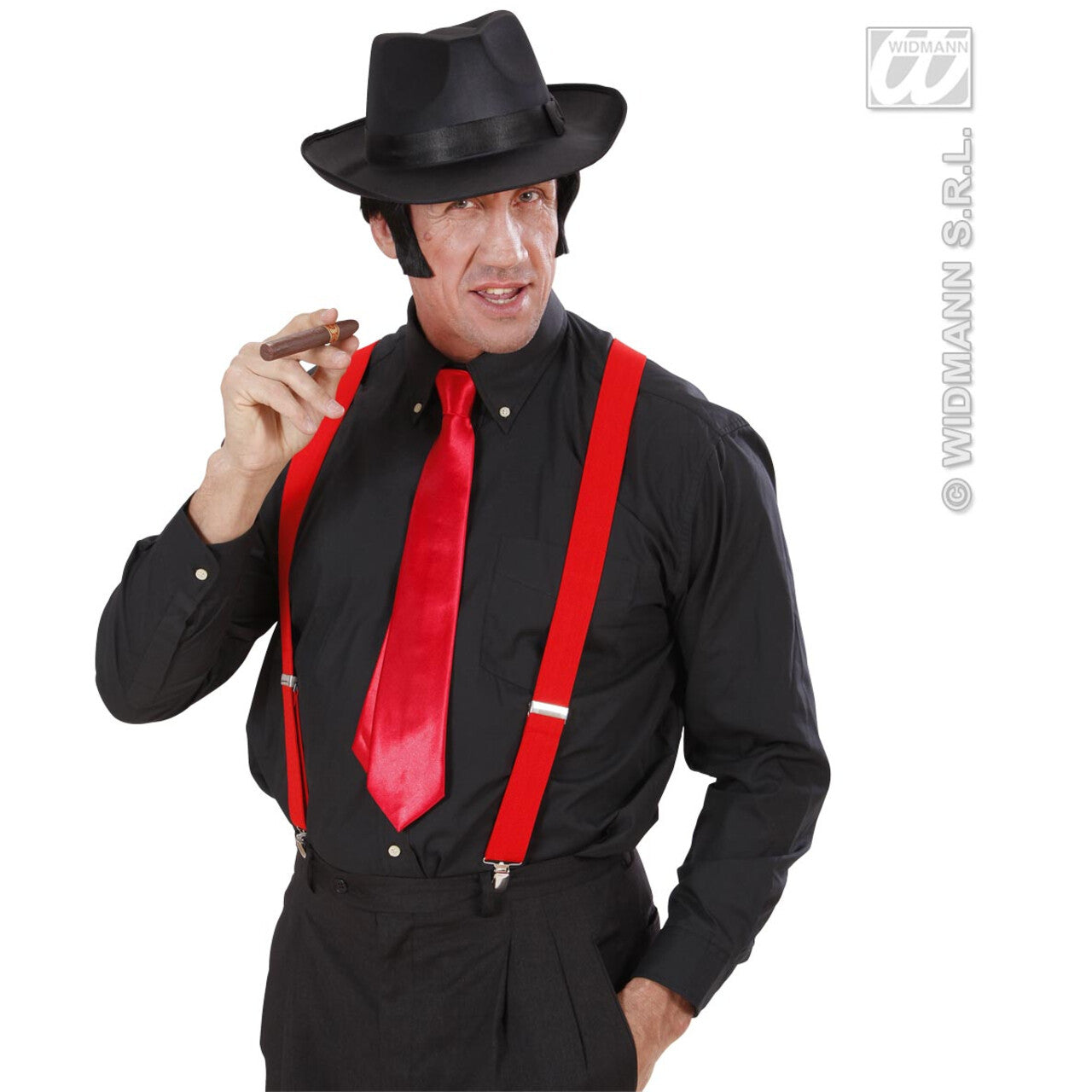 Op deze afbeelding zie je een Accessoires, van het merk Widmann. Satijnen Stropdas Rood