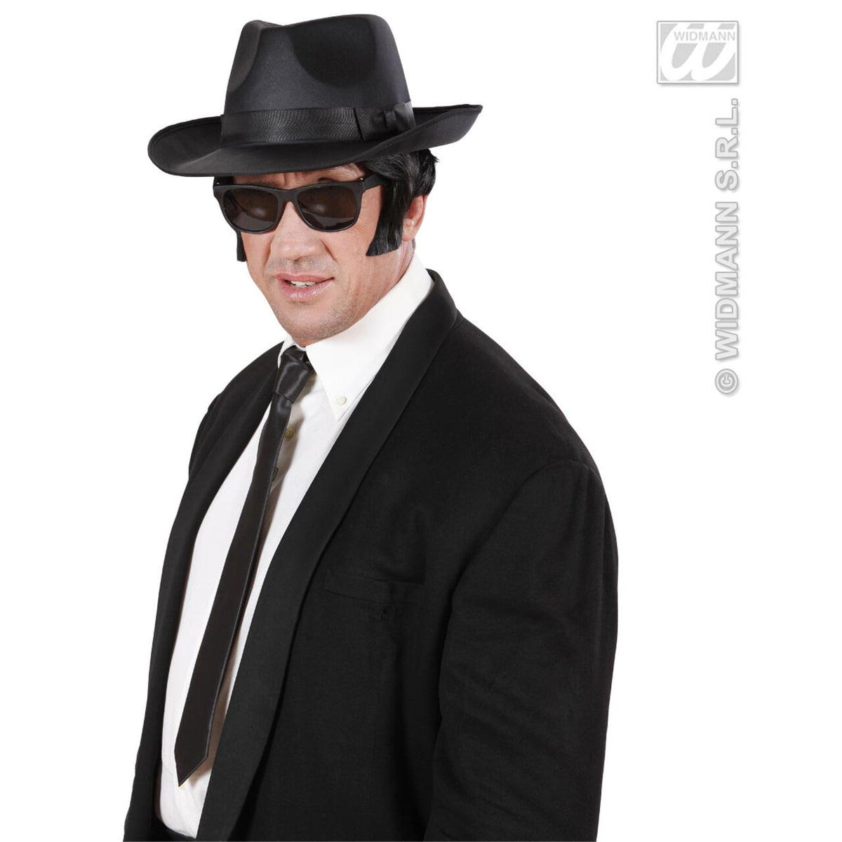 Op deze afbeelding zie je een Accessoires, van het merk Widmann. Satijnen Stropdas Blues Brother, Zwart