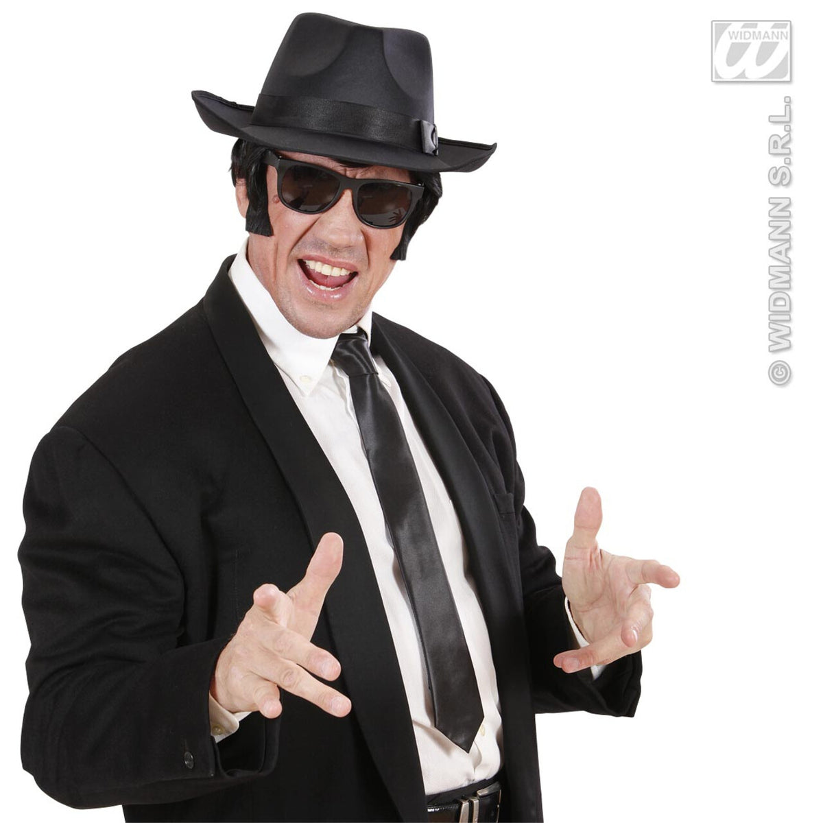 Op deze afbeelding zie je een Accessoires, van het merk Widmann. Satijnen Stropdas Blues Brother, Zwart