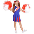 Costume De Cheerleader Américaine Bleu Et Rouge Pour Fille Costume