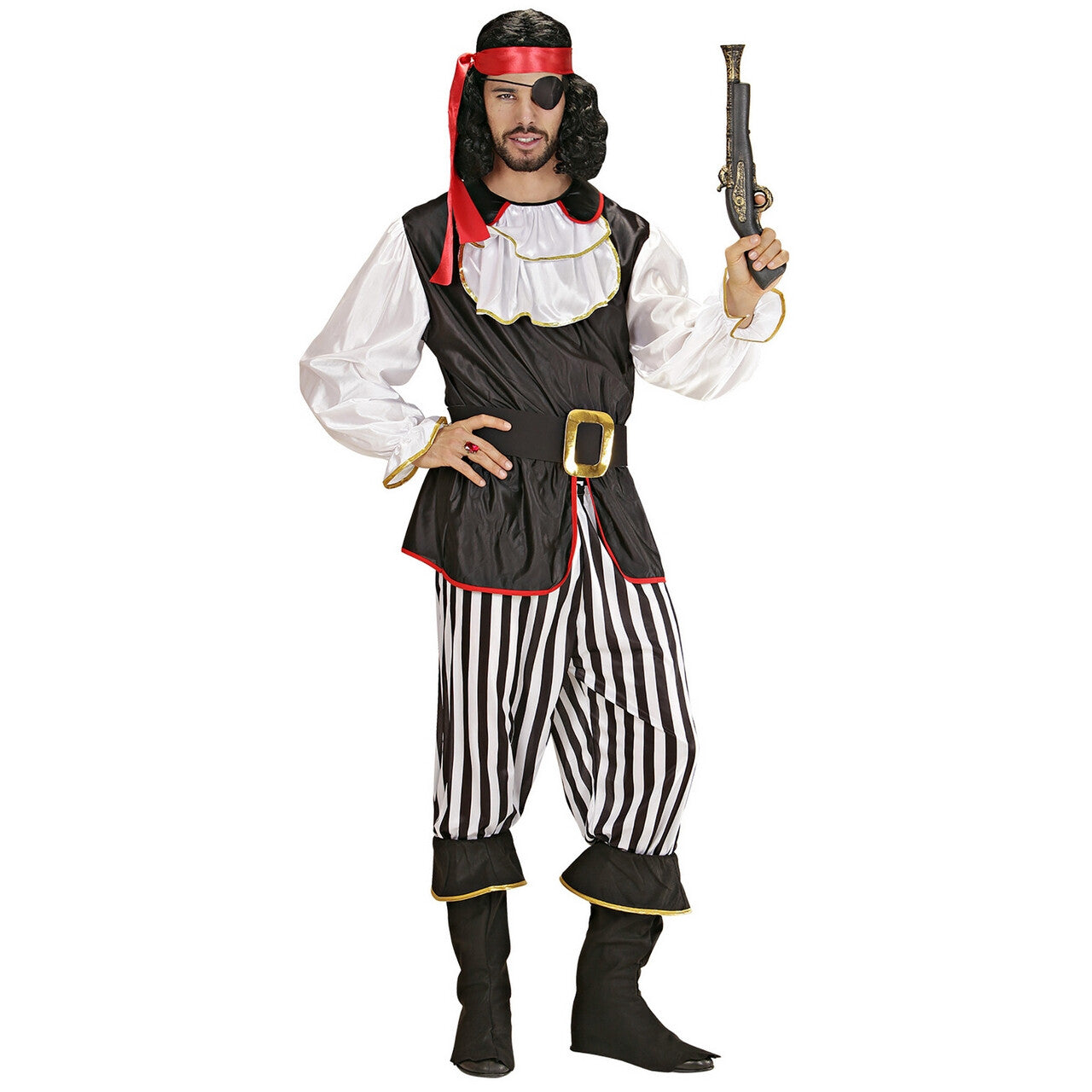 Op deze afbeelding zie je een Kostuums, van het merk Widmann. Piraat Ayay Sir Kostuum Man