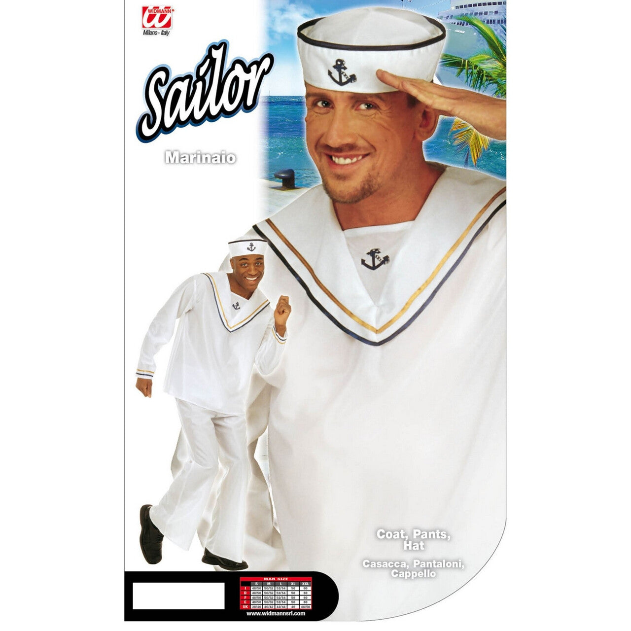 Op deze afbeelding zie je een Kostuums, van het merk Widmann. Matroos Love Boat Kostuum Man