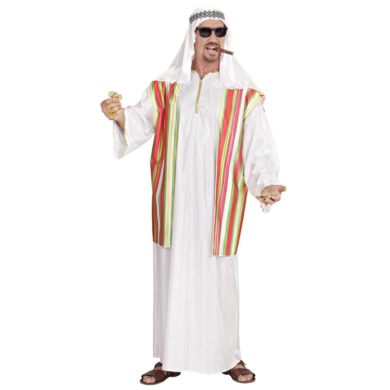 Op deze afbeelding zie je een Kostuums, van het merk Widmann. Sheik Desert Oliesjeik XL Kostuum Man