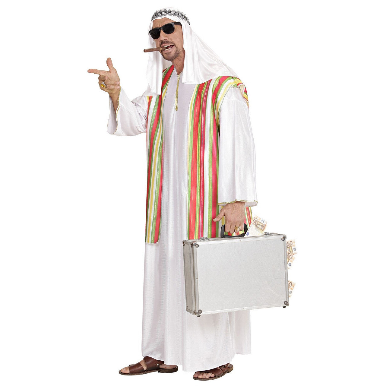 Op deze afbeelding zie je een Kostuums, van het merk Widmann. Sheik Desert Oliesjeik XL Kostuum Man