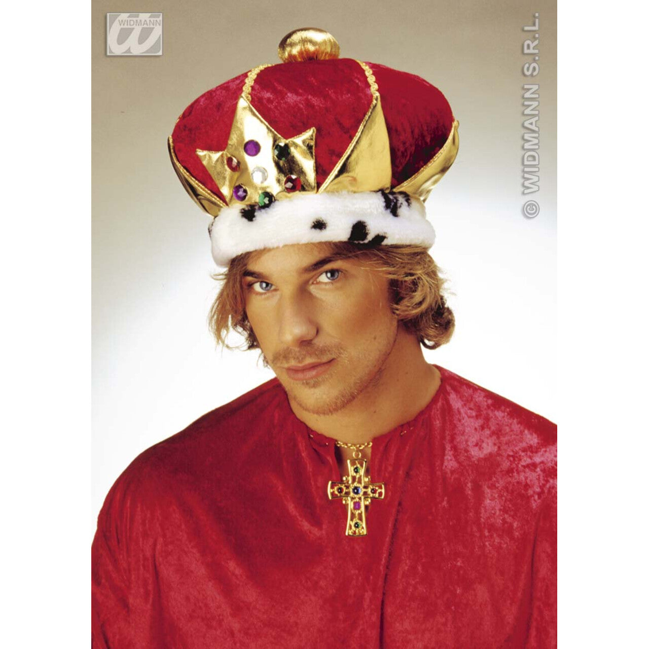 Op deze afbeelding zie je een Accessoires, van het merk Widmann. Kroon Koning Van Rood Fluweel