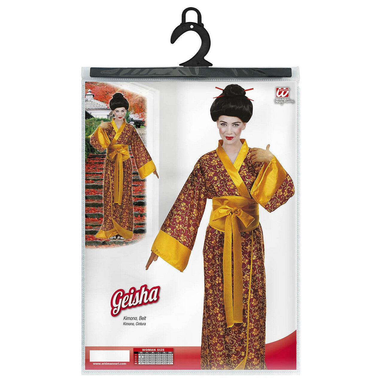 Op deze afbeelding zie je een Kostuums, van het merk Widmann. Geisha Kyoto Dame Kostuum Vrouw
