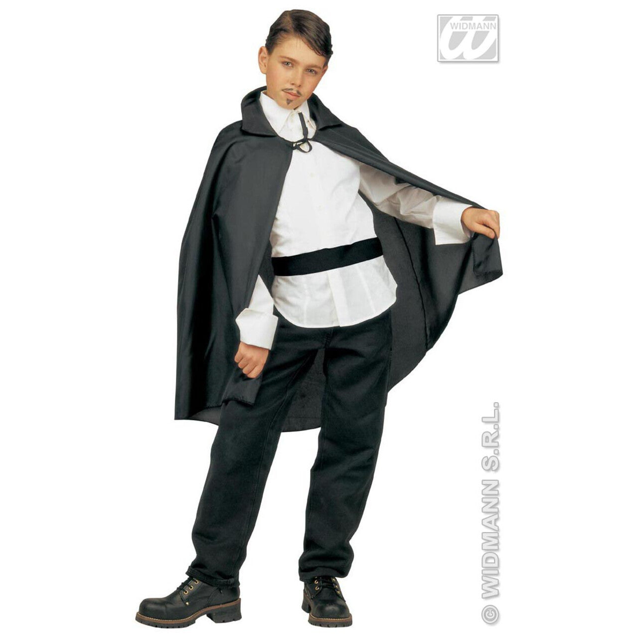 Op deze afbeelding zie je een Accessoires, van het merk Widmann. Zwarte Cape Kind 90 Centimeter