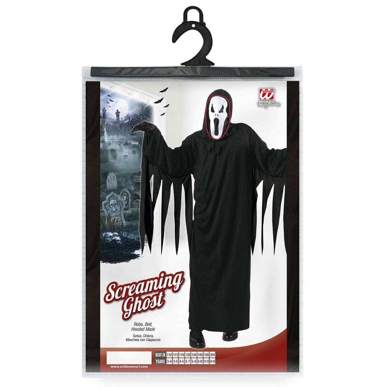 Op deze afbeelding zie je een Kostuums, van het merk Widmann. Awful Screaming Ghost Kostuum Jongen