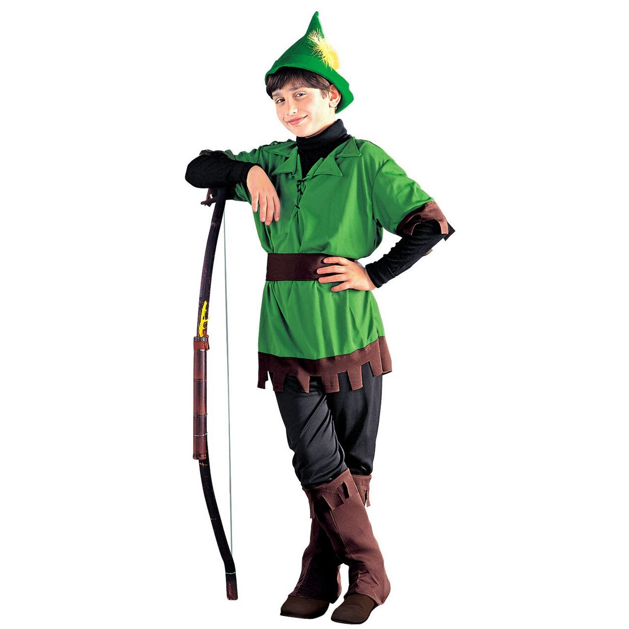Op deze afbeelding zie je een Kostuums, van het merk Widmann. Oorspronkelijk Robin Hood Kind Kostuum Jongen