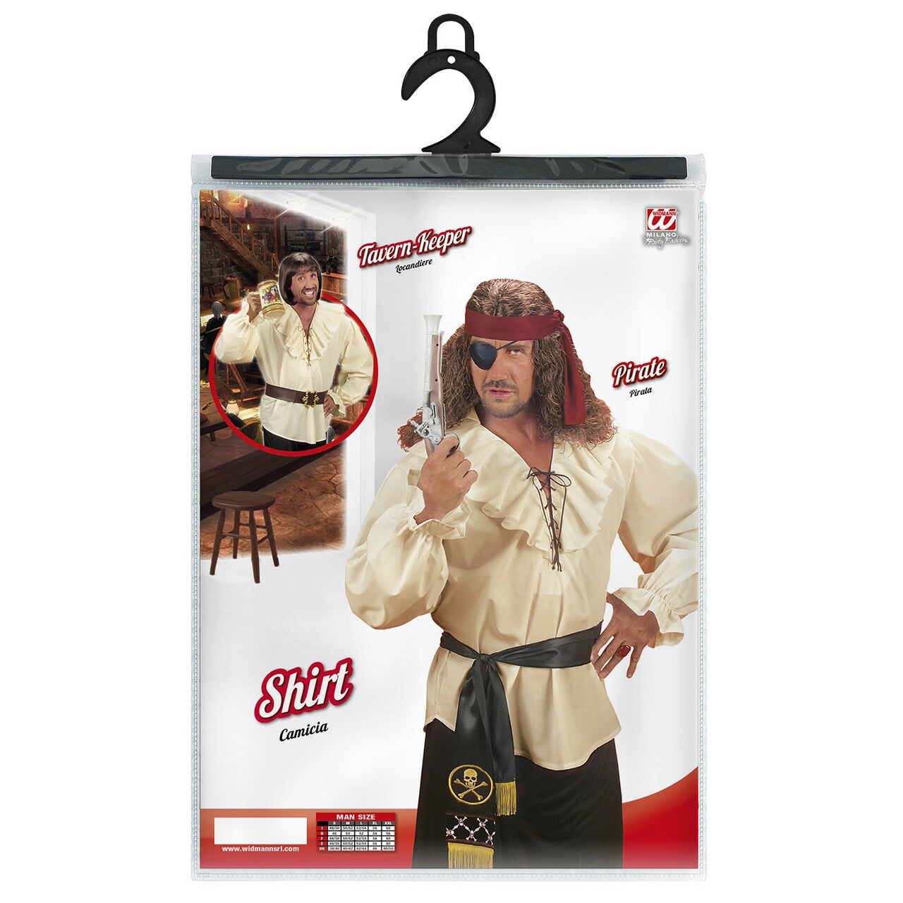 Op deze afbeelding zie je een Kostuums, van het merk Widmann. Piratenshirt Beige Man
