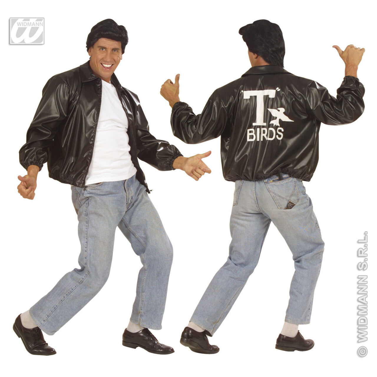 Op deze afbeelding zie je een Kostuums, van het merk Widmann. Grease Jack T-Bird Man