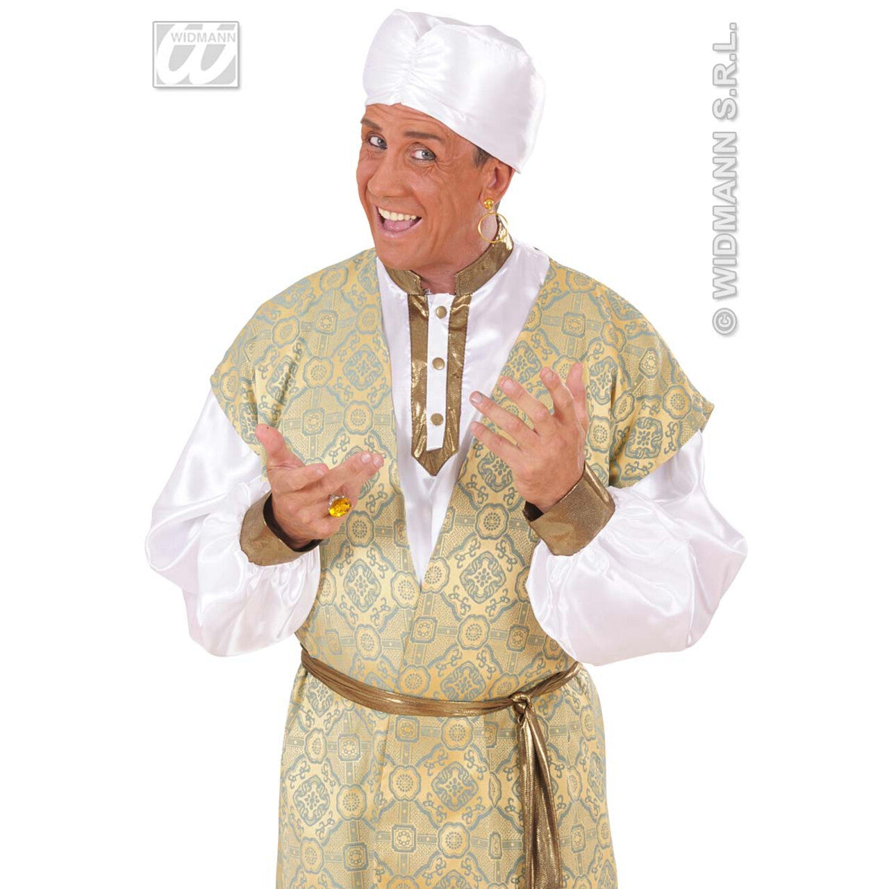 Op deze afbeelding zie je een Accessoires, van het merk Widmann. Tulband Satijn Wit