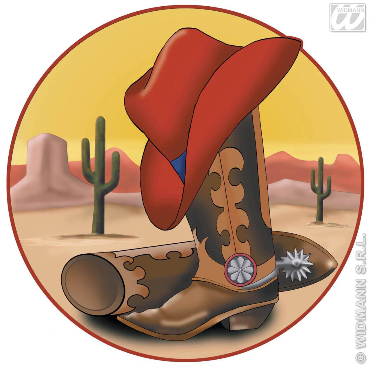 Op deze afbeelding zie je een Decoratie, van het merk Widmann. 4 Decoraties Western