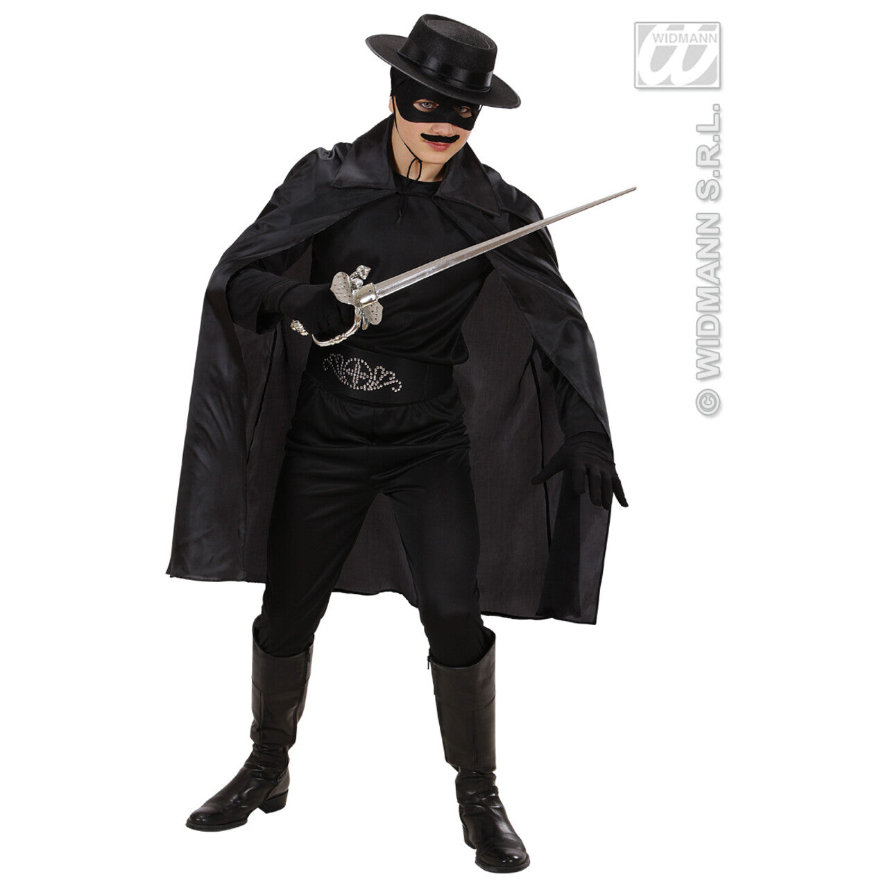 Op deze afbeelding zie je een Accessoires, van het merk Widmann. Zwarte Cape 100 Centimeter