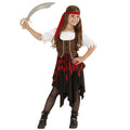 Déguisement De Pirate Buccaneer Fille Brun Rouge Costume