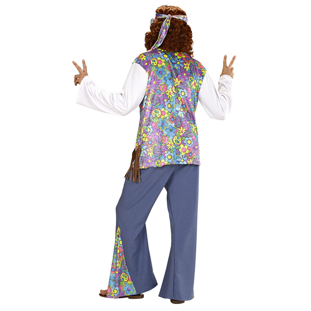 Op deze afbeelding zie je een Kostuums, van het merk Widmann. Hippie Man, Woodstock Lennon Kostuum