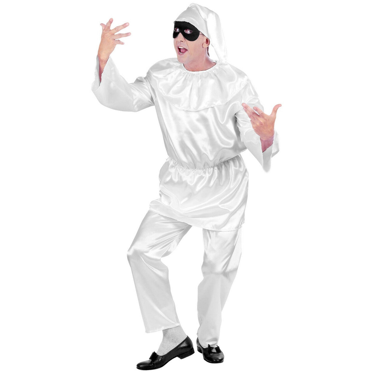 Op deze afbeelding zie je een Kostuums, van het merk Widmann. Mystere Pulcinella Kostuum Man