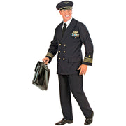 Op deze afbeelding zie je een Kostuums, van het merk Widmann. Piloot Luxe Captain Boeing Kostuum Man