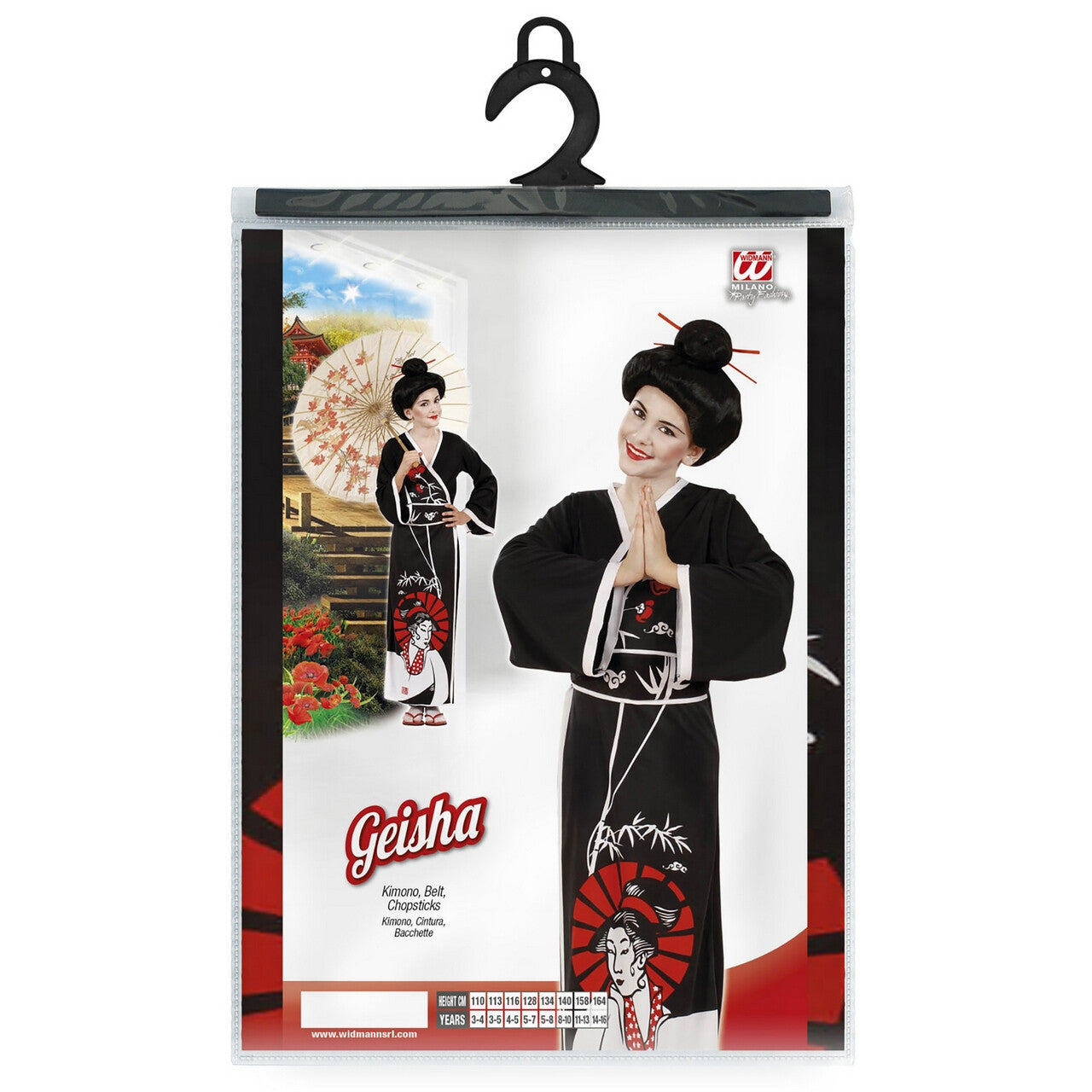 Op deze afbeelding zie je een Kostuums, van het merk Widmann. Traditionele Geisha Kostuum Meisje