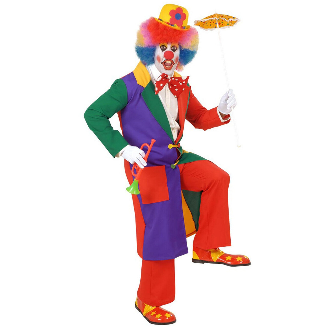 Op deze afbeelding zie je een Kostuums, van het merk Widmann. Clownsjas Man