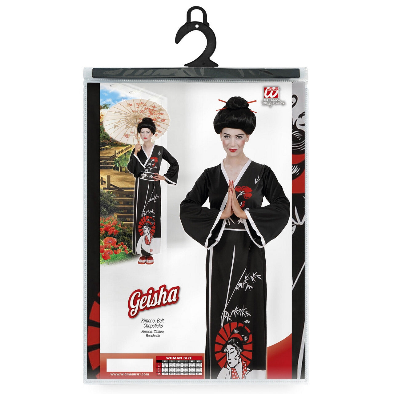 Op deze afbeelding zie je een Kostuums, van het merk Widmann. Sierlijke Geisha Kostuum Vrouw
