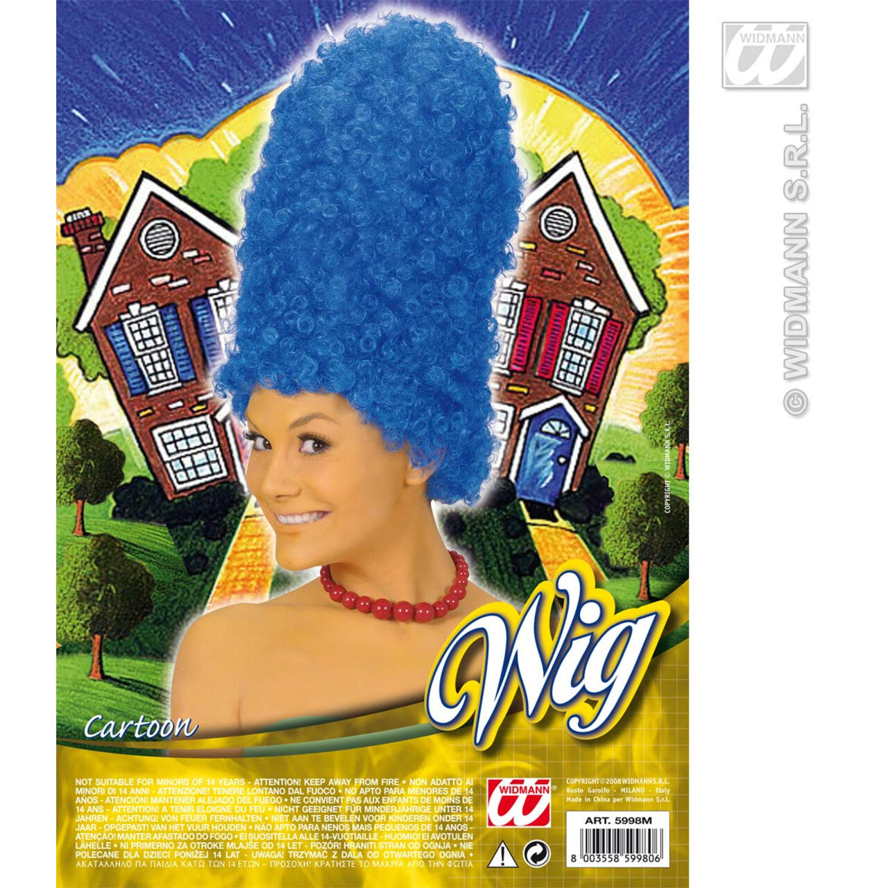 Op deze afbeelding zie je een Accessoires, van het merk Widmann. Pruik, Cartoon Blauw