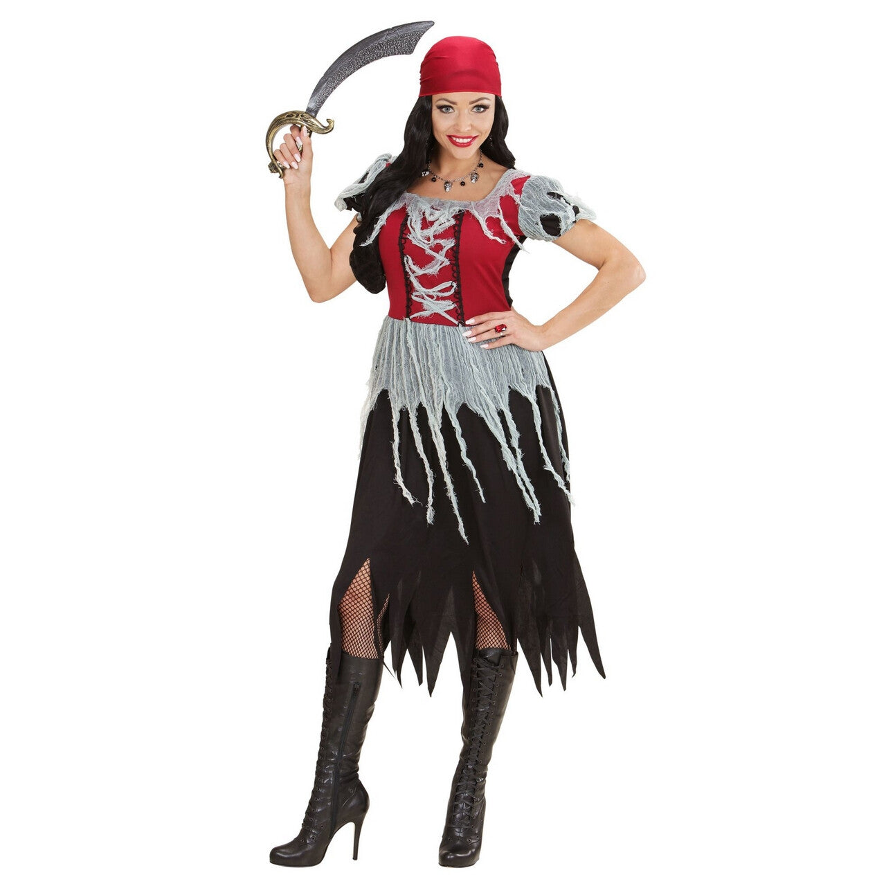 Op deze afbeelding zie je een Kostuums, van het merk Widmann. Boekanier Killer Piraten Dame Vrouw Kostuum