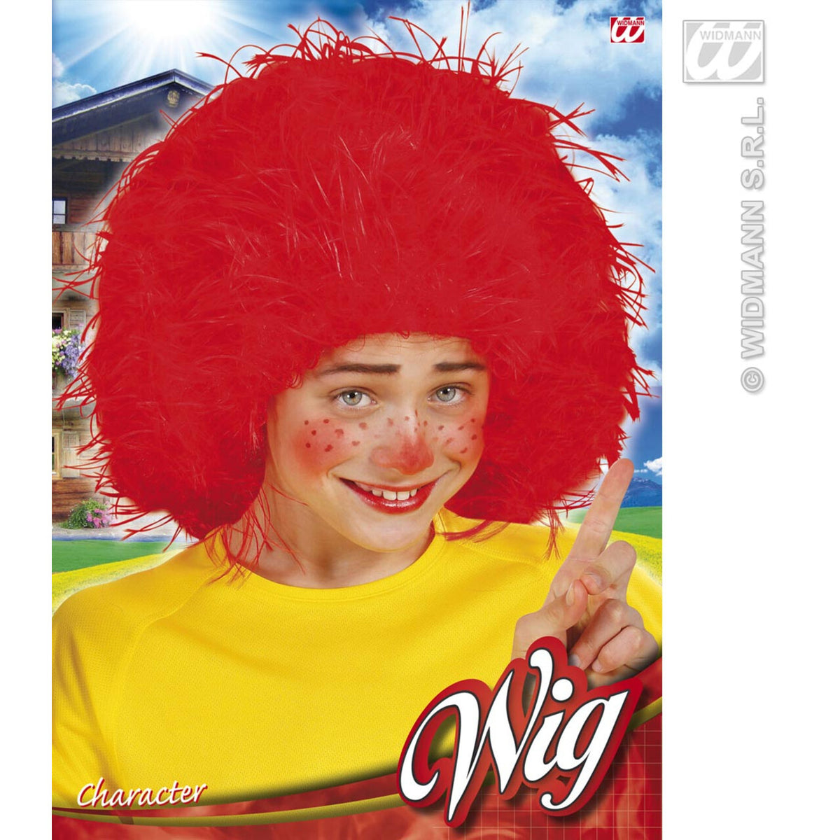 Op deze afbeelding zie je een Accessoires, van het merk Widmann. Pruik, Karakter Kind, Rood