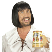 Op deze afbeelding zie je een Accessoires, van het merk Widmann. Page Pruik, Middeleeuwse Man Zwart