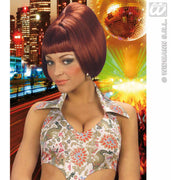 Op deze afbeelding zie je een Accessoires, van het merk Widmann. Pruik, Party Girl 70s Bruin