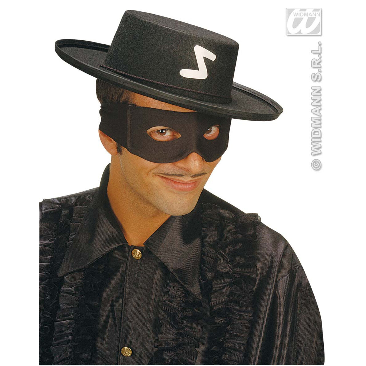 Op deze afbeelding zie je een Accessoires, van het merk Widmann. Oogmasker Zwarte Ruiter