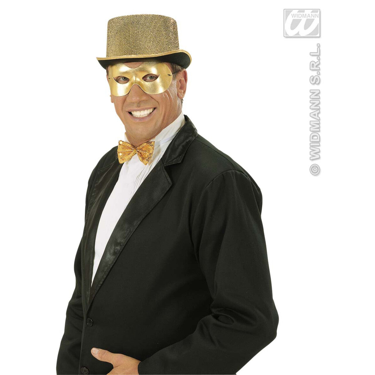 Op deze afbeelding zie je een Accessoires, van het merk Widmann. Oogmasker Goud