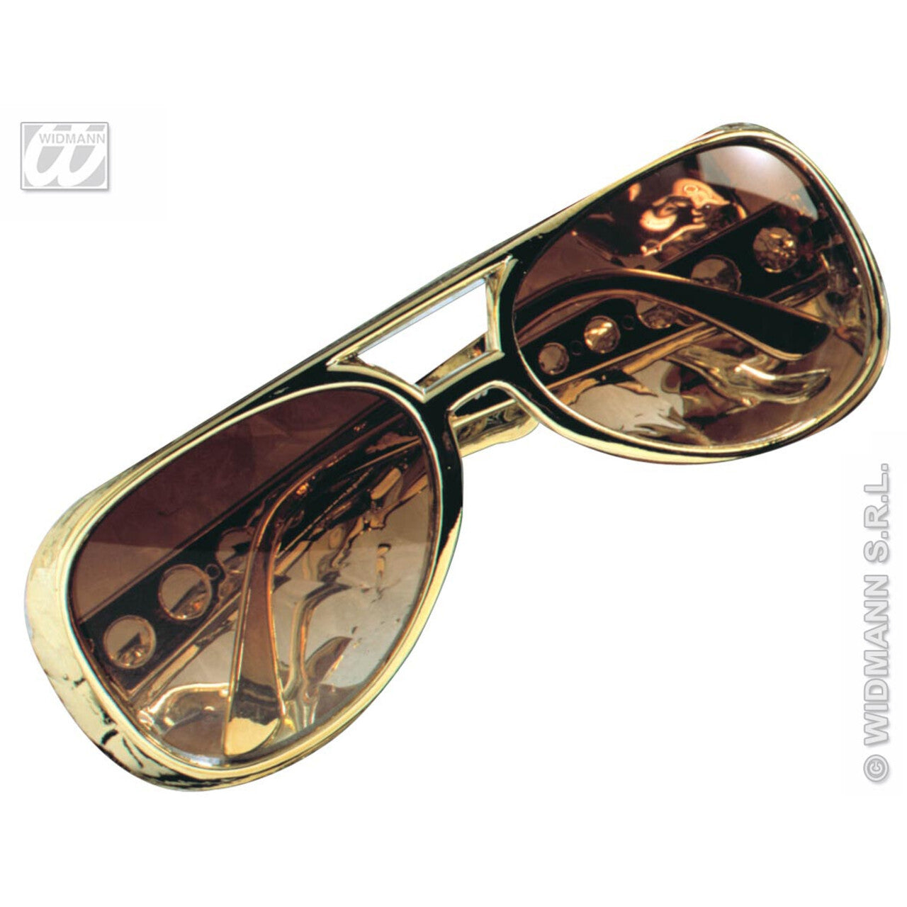 Op deze afbeelding zie je een Accessoires, van het merk Widmann. Bril, Rock N Roll Goud