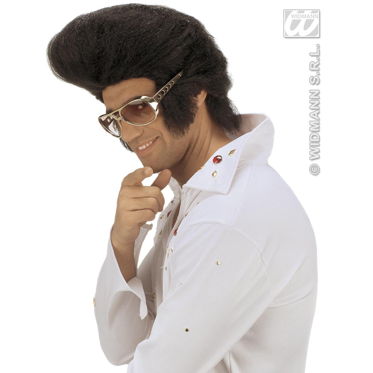 Op deze afbeelding zie je een Accessoires, van het merk Widmann. Bril, Rock N Roll Goud