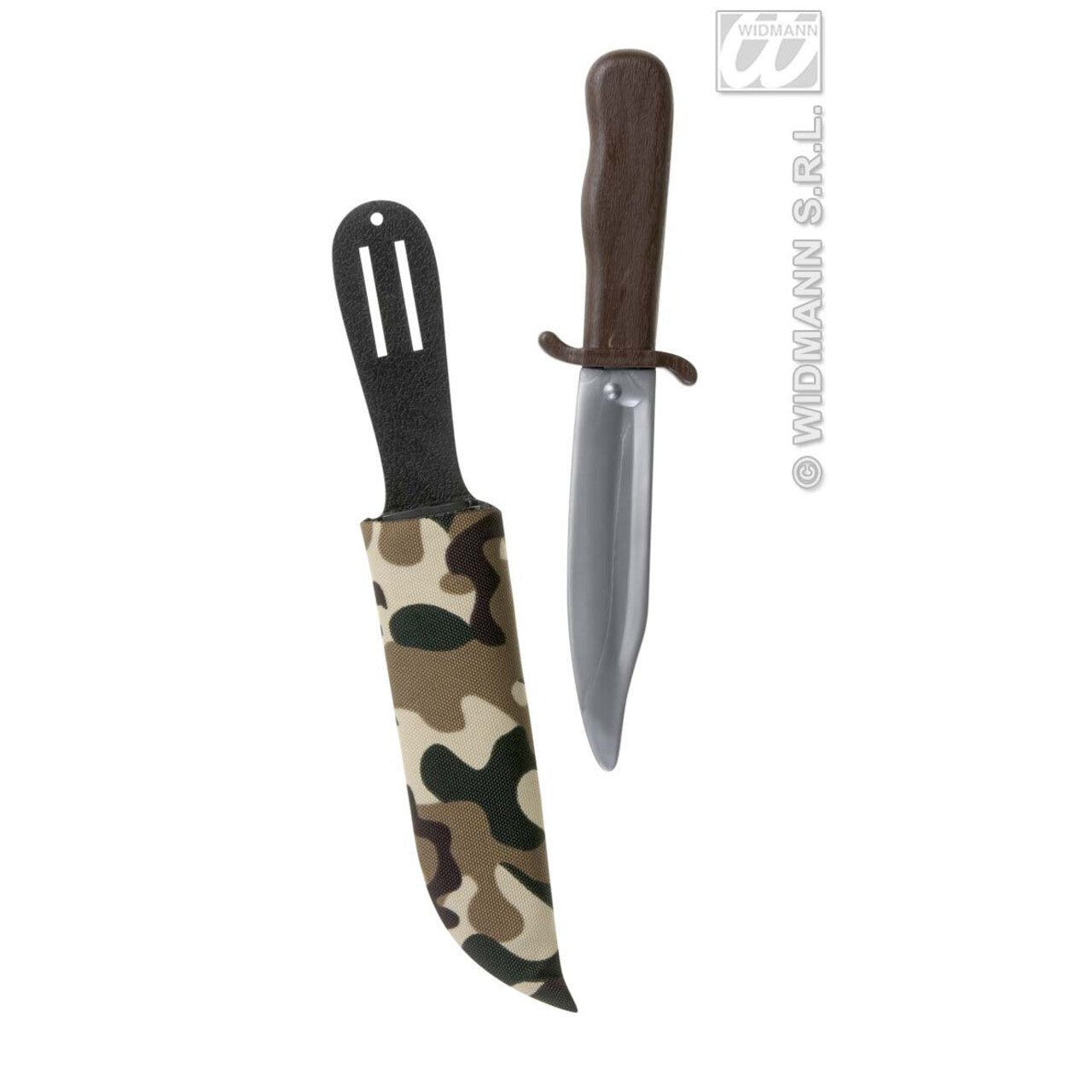 Op deze afbeelding zie je een Accessoires, van het merk Widmann. Dolk In Camouflage Schede