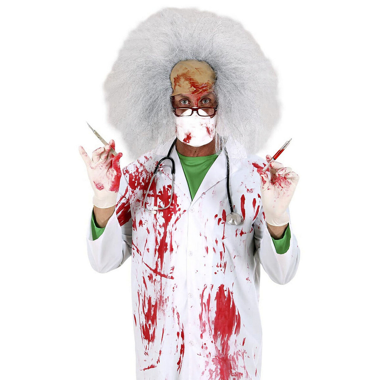 Op deze afbeelding zie je een Kostuums, van het merk Widmann. Bloederige Doktersjas Dr Horror Kostuum Man