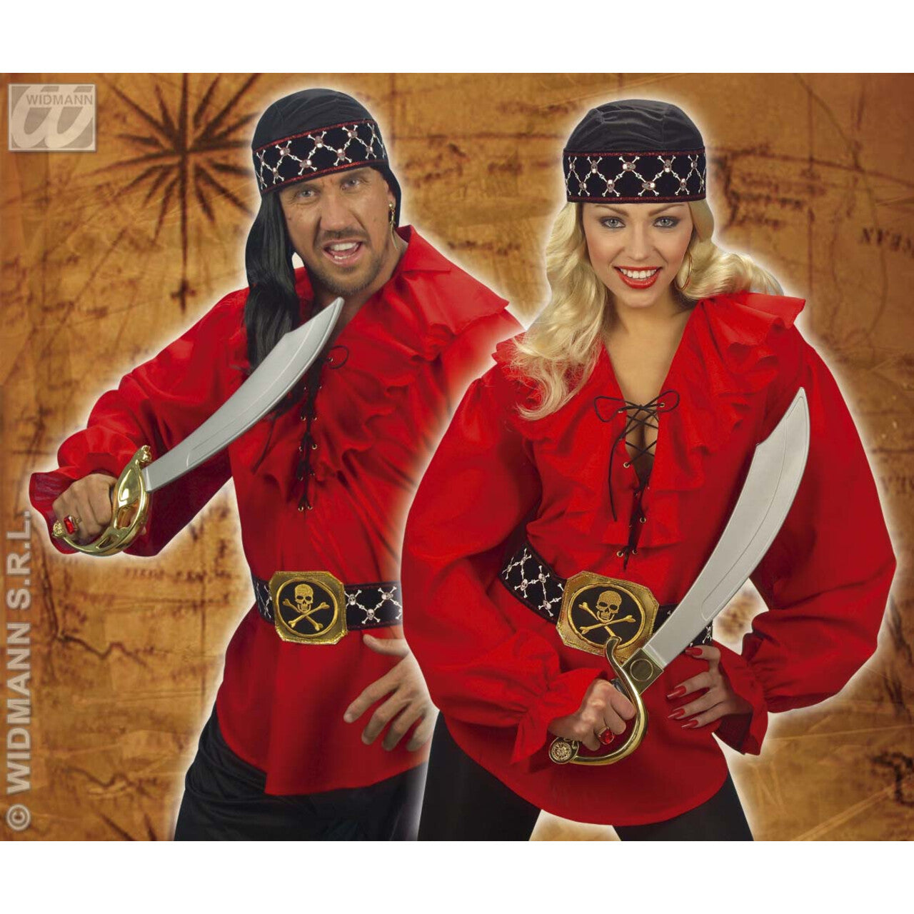 Op deze afbeelding zie je een Accessoires, van het merk Widmann. Bandana Piraat, Luxe