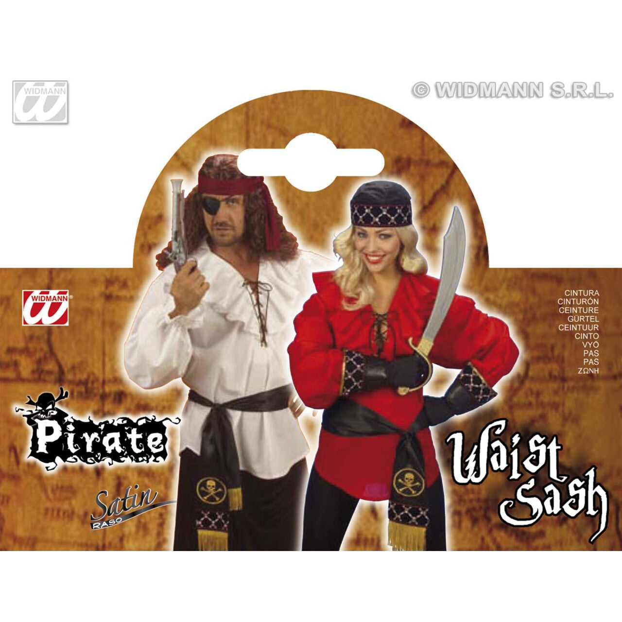 Op deze afbeelding zie je een Accessoires, van het merk Widmann. Piratensjerp Satijn